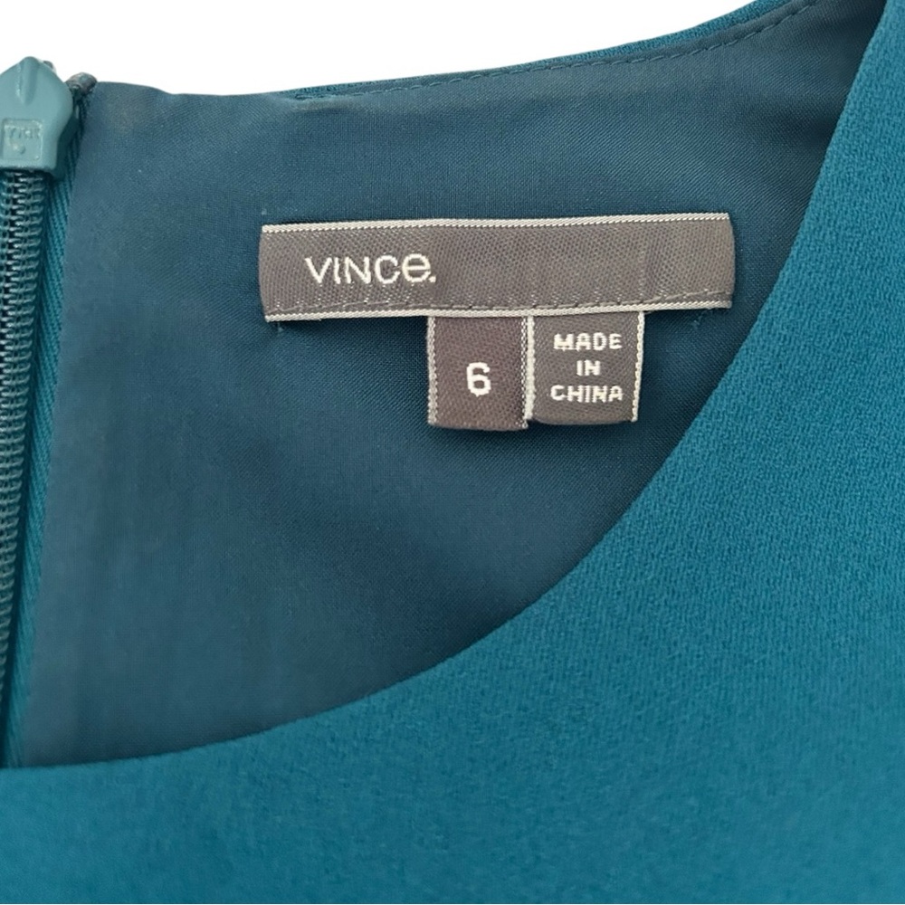 Vince Women’s Sleeveless Deep Teal Shift Dress Sz 6 - Picture 6 of 7